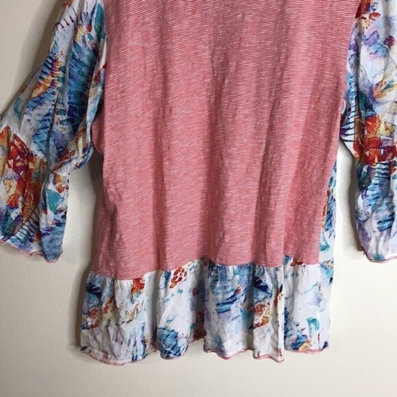 Soft surroundings ladies soft knit bell sleeves colorful top size XL - Picture 12 of 13